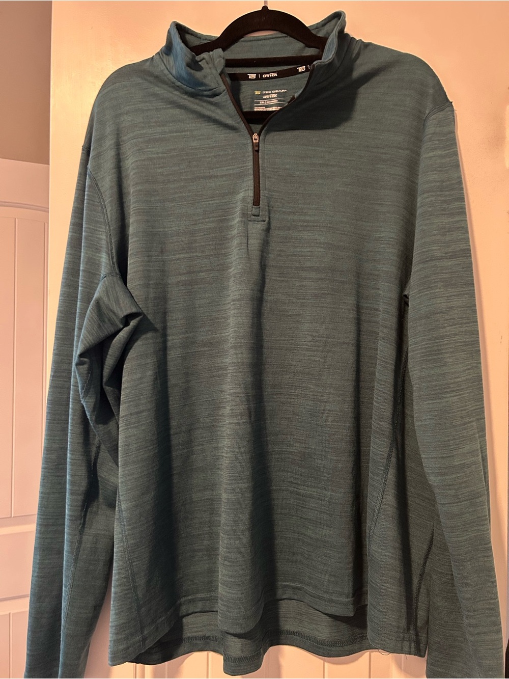 tek gear Men's Zip-Up Pullover - Heather Green